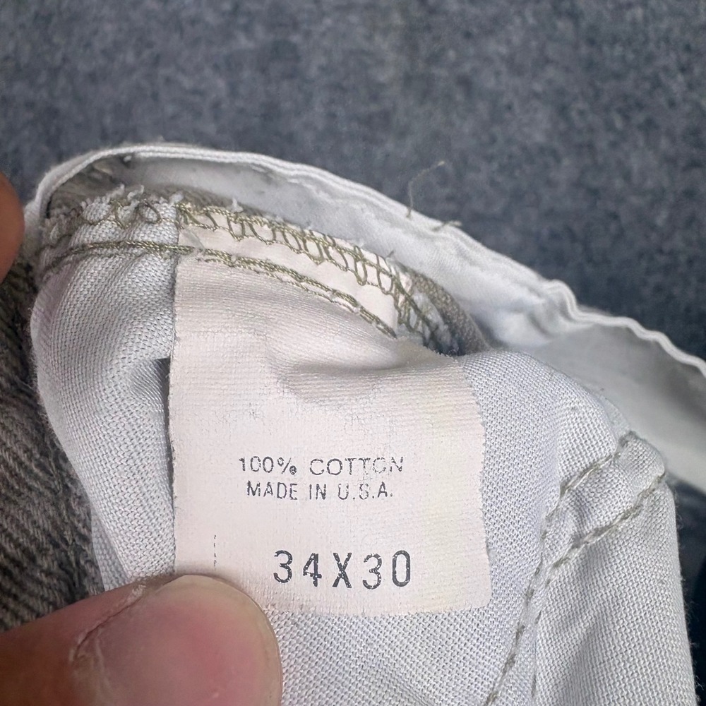 Dockers Chinos Mens 34x30 Khaki Grey Pleated Cotton Pants Vintage Made in USA - Picture 5 of 10